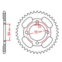 SPROCKET REAR MTX 263 45 #428