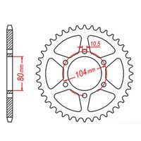 SPROCKET REAR MTX 501 38T #630