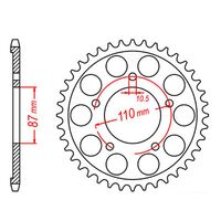 SPROCKET REAR MTX 828 47T #520