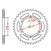 SPROCKET REAR MTX 855 45T #520