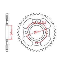 SPROCKET REAR MTX 218 45T #428 INDENT