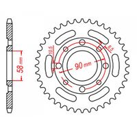 SPROCKET REAR MTX 279 38T #520 use SPR27938C