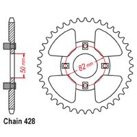 SPROCKET REAR MTX 999 45T #428