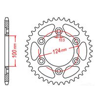 SPROCKET REAR MTX 745 40T #525