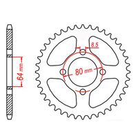 SPROCKET REAR MTX 838 50T #428