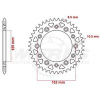 SPROCKET REAR MTX 210 / 301 45T #520