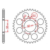 SPROCKET REAR MTX 273 43T #520