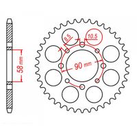 SPROCKET REAR MTX 273 45T #520