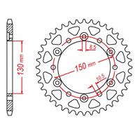 SPROCKET REAR MTX 245/3 44T #520